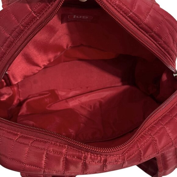 Lug Puddle Jumper Red Travel Tote Weekender Overnight Bag Gym 15" x 15" x 7" - Picture 7 of 8